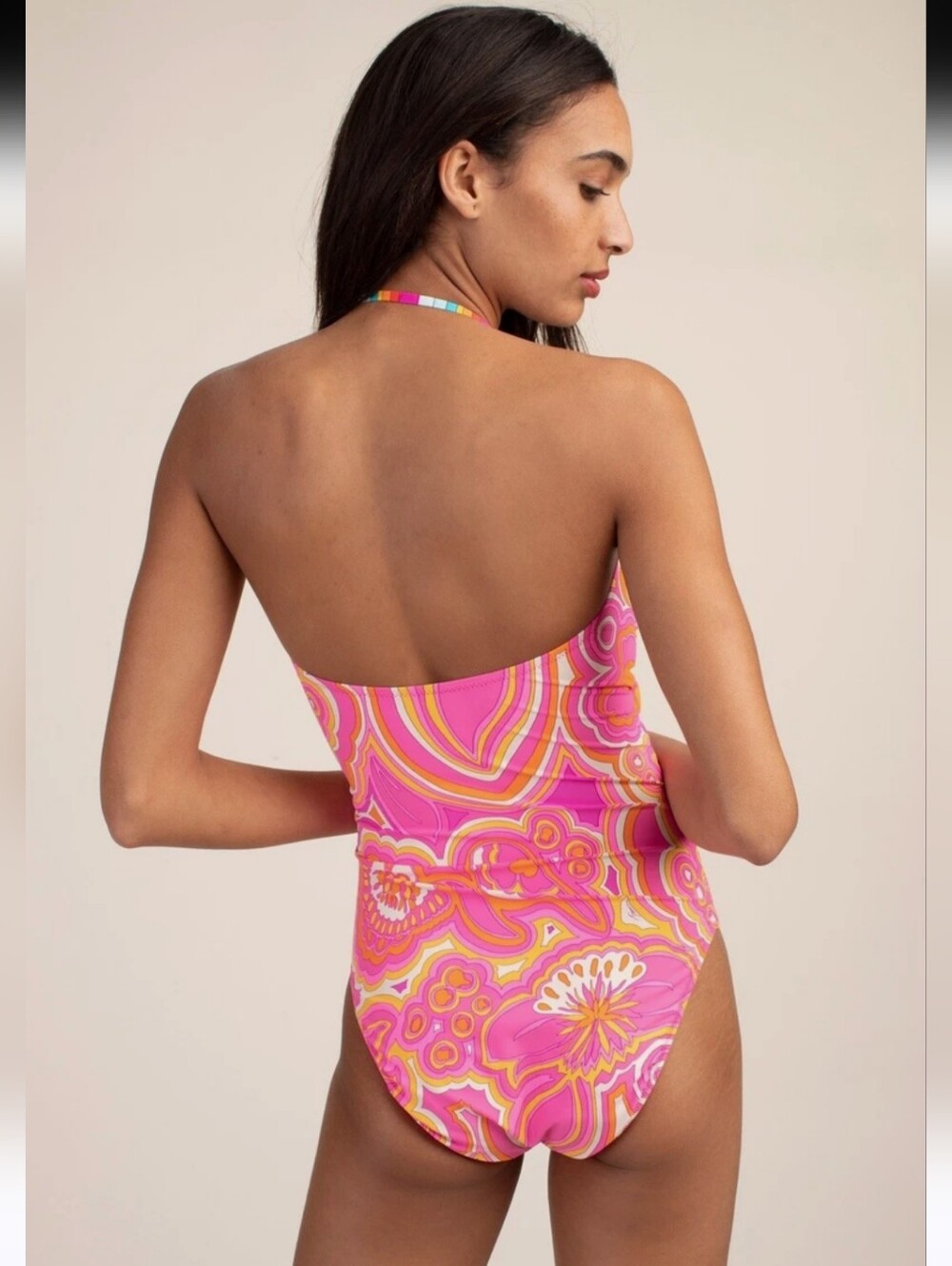 NWOT TRINA TURK CUTOUT MORNING SUNRISE SWIMSUIT SZ 14 - Picture 5 of 13